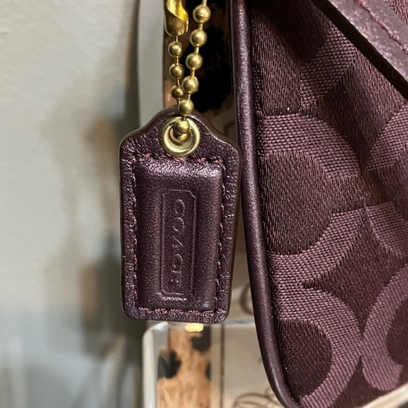 Coach Dark Plum Signature Wristlet - Picture 6 of 6